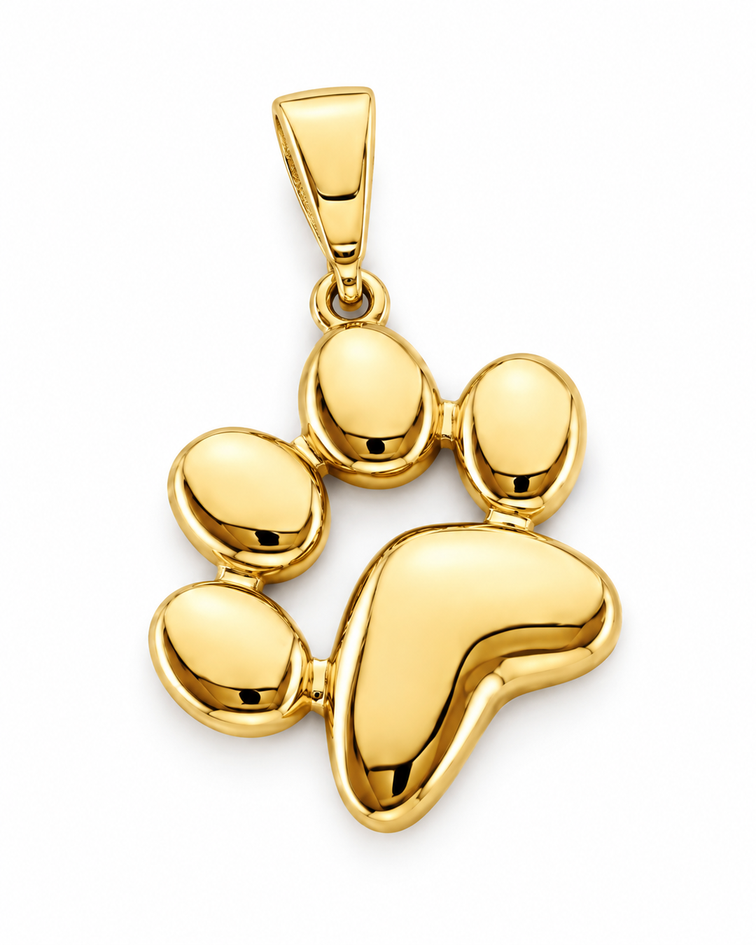 14K Yellow Gold Dainty Dog Paw