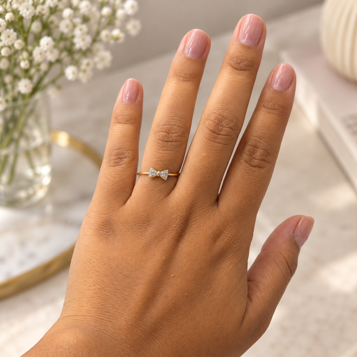 14K Yellow Gold Bow Ring