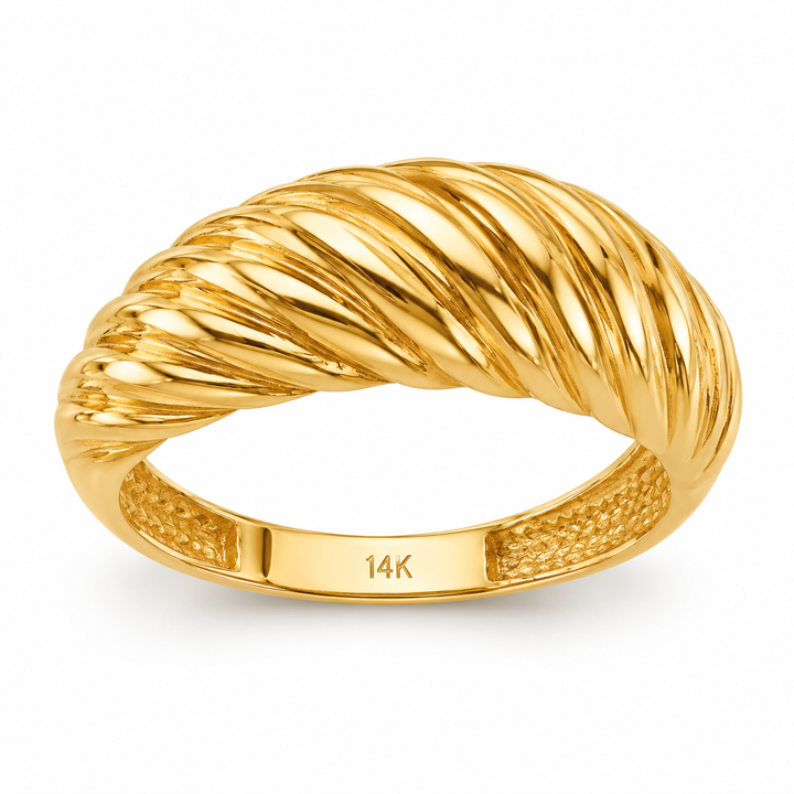 14K Yellow Gold Croissant Ring