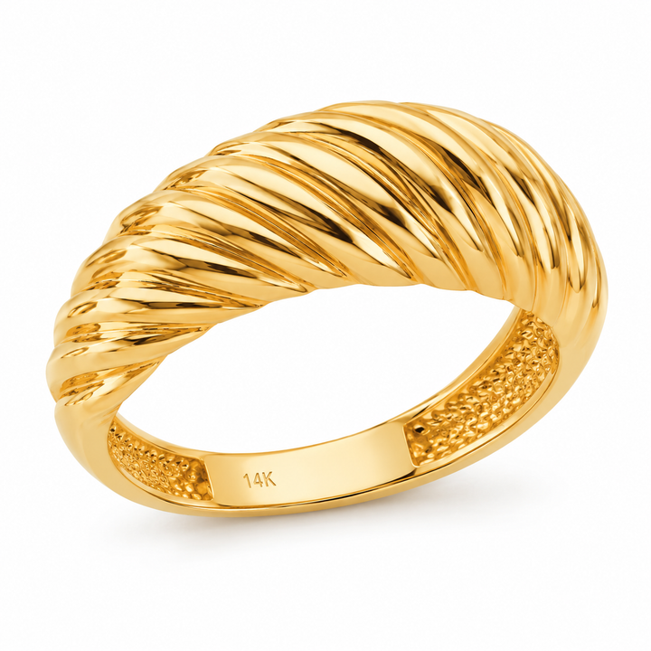 14K Yellow Gold Croissant Ring