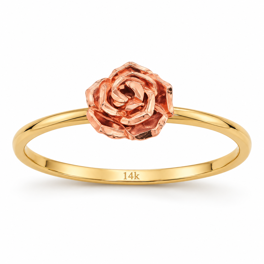 14K Yellow Gold Rose Ring