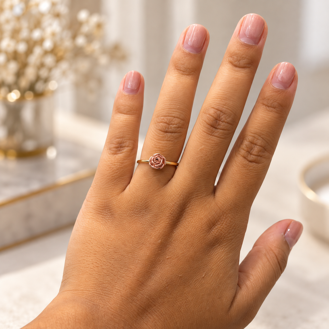 14K Yellow Gold Rose Ring