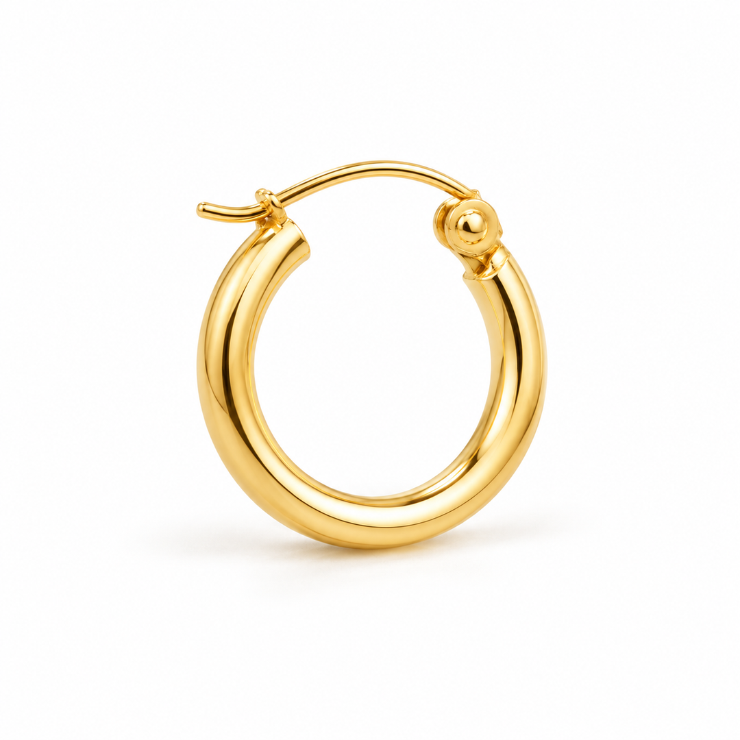 14K Italian Tubular Hoops