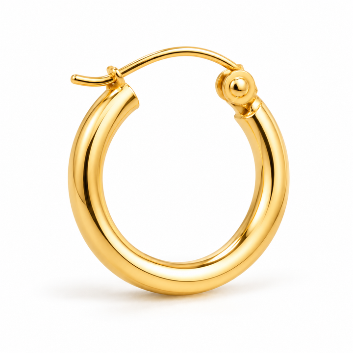 14K Italian Tubular Hoops