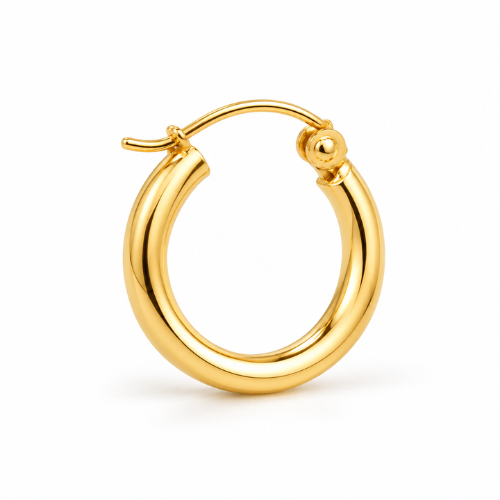 14K Italian Tubular Hoops