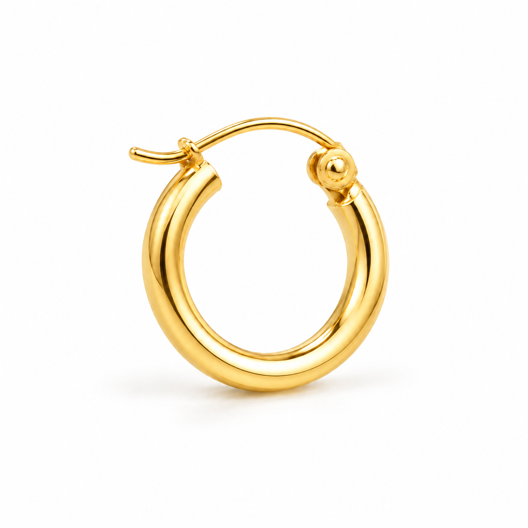 14K Italian Tubular Hoops