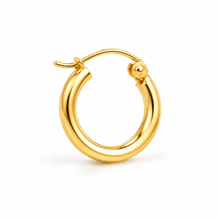 14K Italian Tubular Hoops