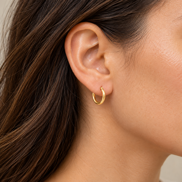 14K Italian Tubular Hoops