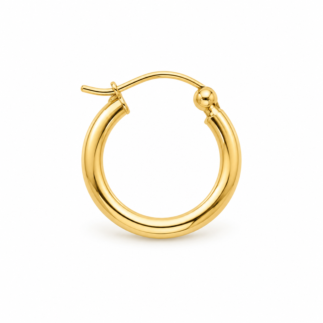 14K Italian Tubular Hoops