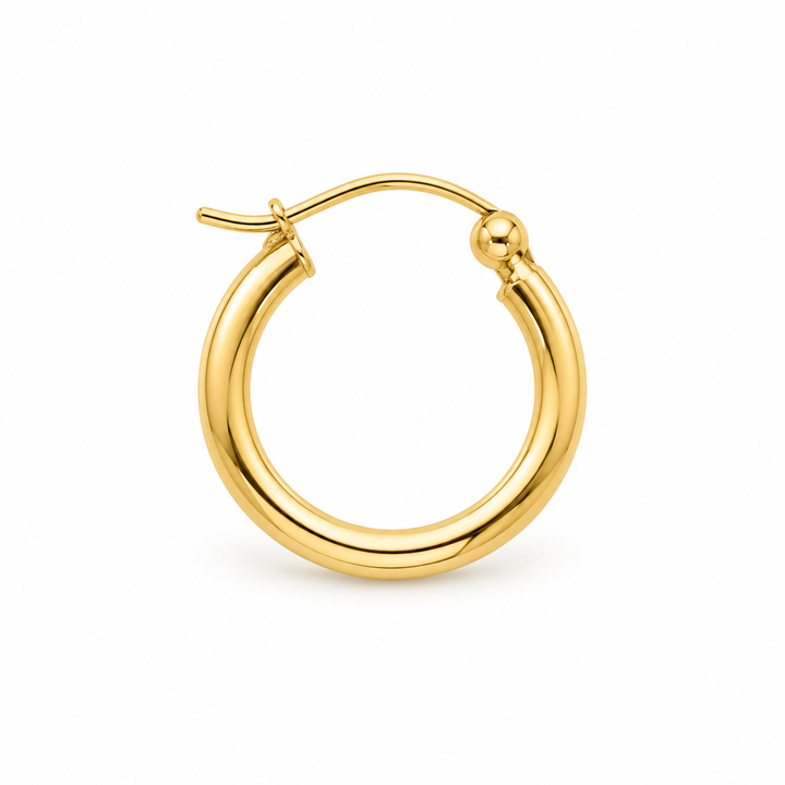 14K Italian Tubular Hoops