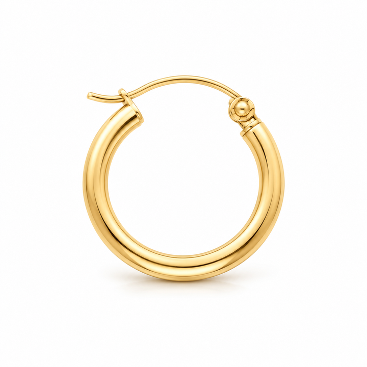 14K Italian Tubular Hoops