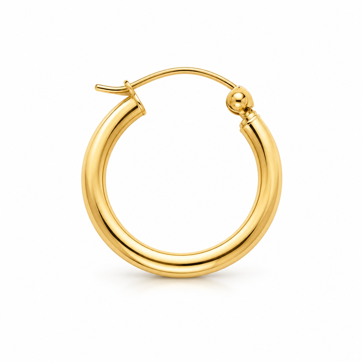 14K Italian Tubular Hoops