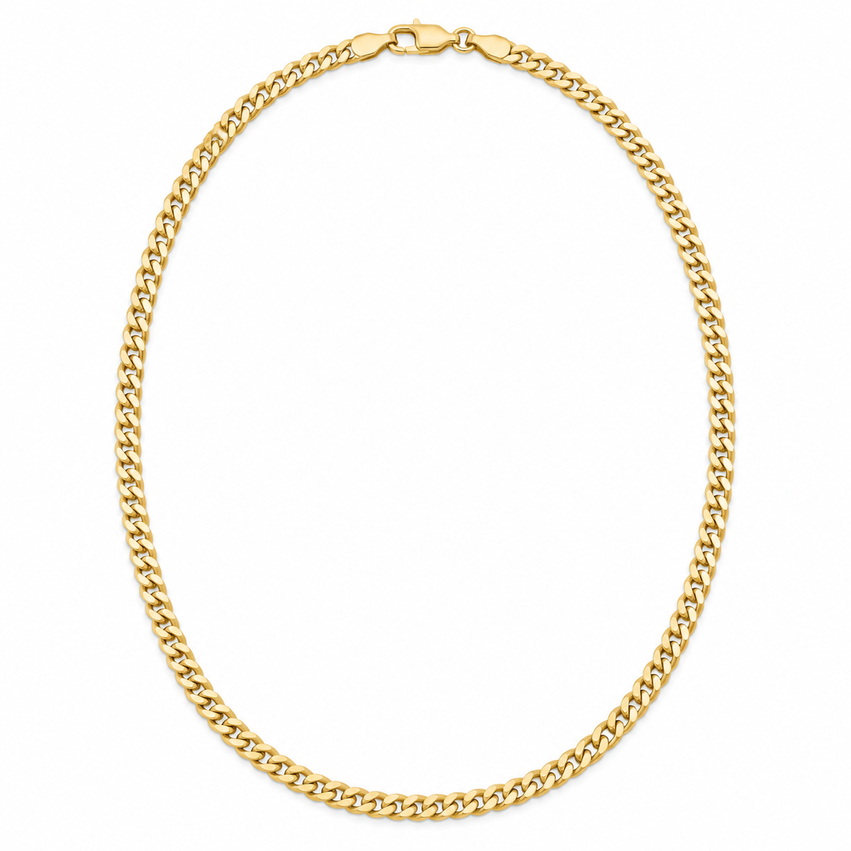 14K Yellow Gold Curb Concave Regular Chain — 2.7 mm on white background