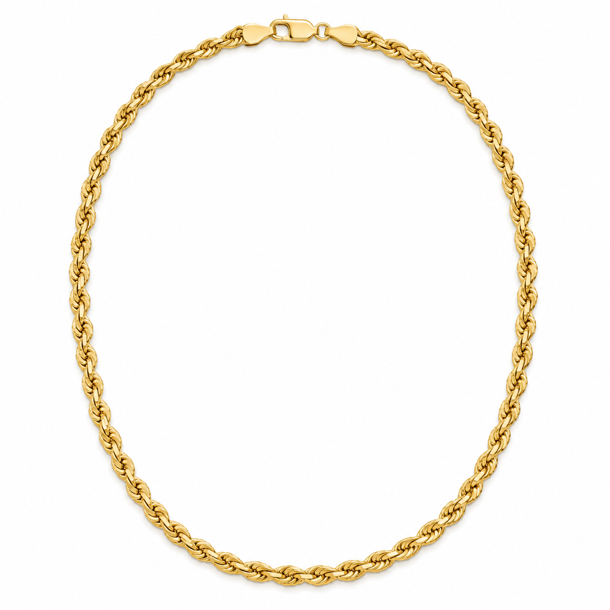 14K Yellow Gold Diamond Cut Rope Chain — 2.8 mm on white background