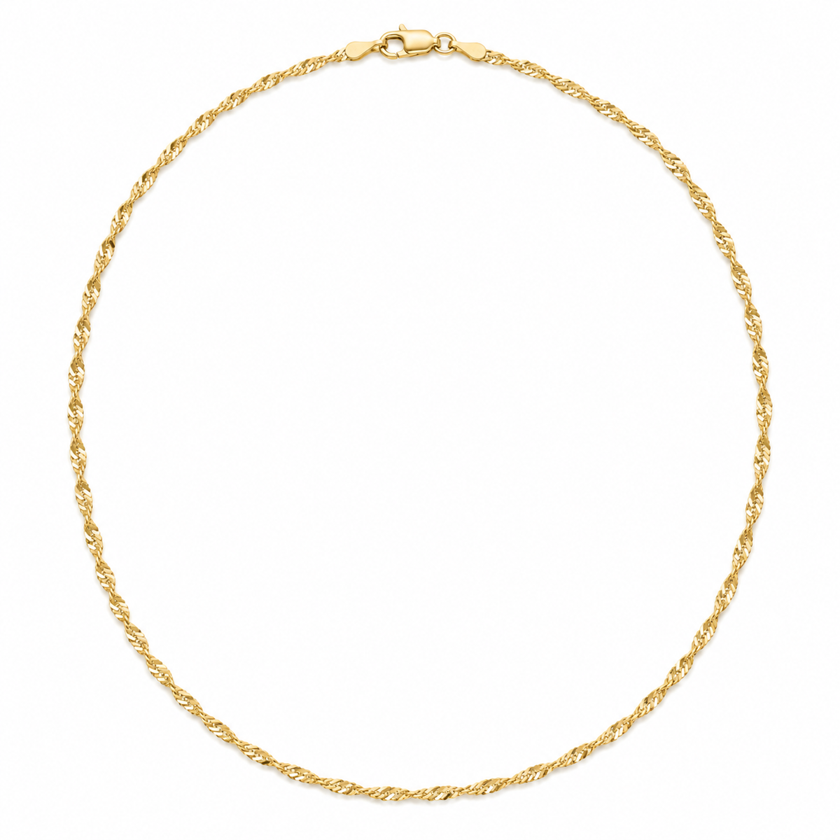 14K Yellow Gold Singapore Chain — 1.5 mm on white background